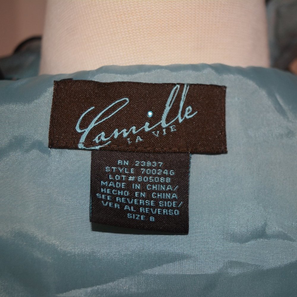 NWT Camille La Vie Teal Chiffon blouse w/ ruffles - Picture 13 of 13